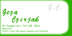 geza czirjak business card