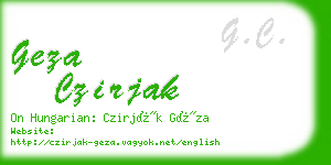 geza czirjak business card